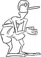 Mr. Stick going for a swim