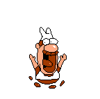 Gustavo being chased by Brick on Floor 1.