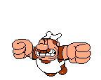Gustavo doing a spin attack with balled-up fists. A reference to Zangief's "Double Lariat" attack from the Street Fighter series and possibly a reference to one of Rayman's attacks in Rayman Legends/Origins too.