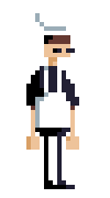 Peppino in a lower resolution art style, parodying games that use this aesthetic.