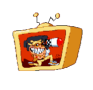 Rocket Noise's HUD, depicting him wearing goggles while aiming a rocket launcher.