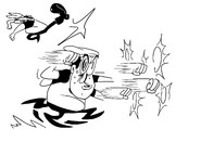 PizzaTowerBook 0003 Calque-64.png (347 KB) Sketches of a scrapped "mashing finisher" move where Peppino would repeatedly attack enemies as a finisher.
