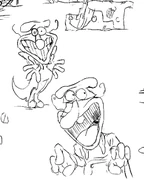 A new pair of drawings of the Noise from McPig's Twitter, which depicts him a bit more deranged and realistic.