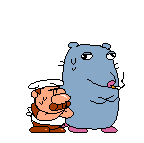 Gustavo & Brick trying to play it cool when seeing Peppino in Floor 5.