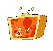 Firemouth Noise's HUD, depicting him holding a bottle of what seems to be hot sauce, licking his own mouth and about to eat a comically large and tasty spicy chicken wing.