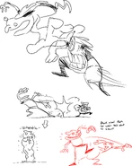 Concept art for Fake Peppino's bossfight.