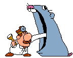 Dr. Gustavo giving Brick a check-up. Possibly a reference to Dr. Mario.