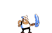 SLASHER.gif (8 KB) Peppino slashing in front of him with a pizzacutter