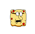 Big Pizza Block's defeat animation.