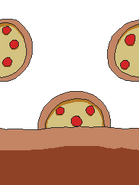 Level gate background decoration #1. Desert with pizzas.