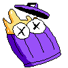 Purple Trash Pan’s defeat sprite.