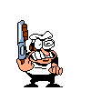Unusedshotgunholsteranim.gif (2 KB) An unused animation for Peppino holstering the Shotgun. Most likely used during Preearlytestbuild, and was never reused since.