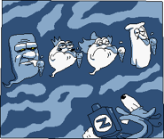 Spr ending cards 6.png (8 KB) Ghost Peppino eating ice cream with other ghost characters while The Noise stares in shock with his video camera. Appears in the game's ending.