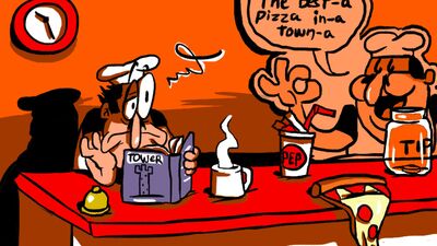 a fanmade main menu select for pizza tower - Comic Studio