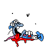 The Doise lying dead on the floor after being killed by Peddito. This sprite is also used in Don’t Make a Sound when dying to an animatronic (in The Noise’s colours), as this is the replacement for Peshino. It is also used to replace the Noise during the Halloween event when you play as the Noise.