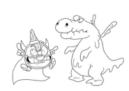 Early concept art of Cheese Dragon and Pizzamancer.