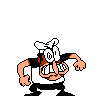 Peppino (After Throw).gif (8 KB) Peppino angry during a combo of 25 to 49 or during the first phase of the Pizzaface boss fight. Also seen in older builds after defeating an enemy.