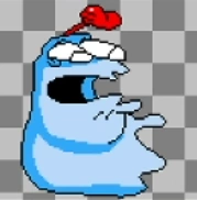 Blue Big Cheese's defeat sprite from the "honey bunch of sprites" stream.