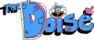 The Doise’s name card on the battle screen. A recoloured Noise name card with taped-on paper cutouts of The Doise’s head and a blue-and-rose D.
