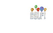 Background decoration #5. Balloons with "GOLF!" sign.