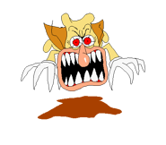 The Noise’s first Technical Difficulties pose, depicting him going on all fours like a wild animal, lunging at the screen.