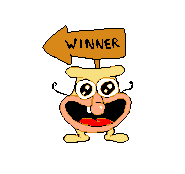 A Noisey with a "Winner" sign and an arrow pointing to Noise. Also seen during the ending.