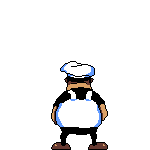 Sprite of Peppino standing from behind.