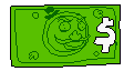 Money icon where Pizzaface is printed with a hat.