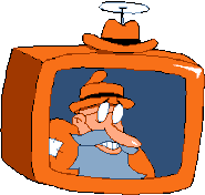 Mr. Mooney on a TV, appearing when the player has earned enough money to pay for charity.