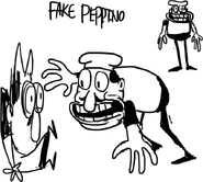 Early concept art of Fake Peppino.