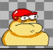 Big Cheese's landing sprite. It can be seen in McPig's "honey bunch of sprites" stream and as of now hasn't been found in any official builds.