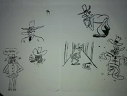 Drawings of Mr. Stick long before Pizza Tower.