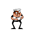 Fake Peppino preparing to bodyslam.