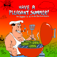 Goodest summerest.png (38 KB) Another sale promotion showing Peppino in blank tank top grilling “25% OFF” on a BBQ grill, seen on PTG’s Twitter page telling other users that the game is 25% off on the summer.