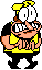 Peppino's "default" clothes before the palette is applied, as seen in extracted game sprites.