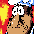 Peppino's being sad sprite. Possibly could be used in dialogue box.