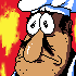 Peppino sad.png (3 KB) Peppino's being sad sprite. Possibly could be used in dialogue box.