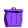 Purple Trash Pan’s idle sprite.