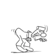 Pizzahead preparing to grab an object.