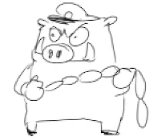 Concept art of Hamkuff, notably having a more serious and less goofy-looking design.