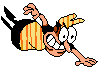 Breakdance bowlingstripes.gif (7 KB) Peppino breakdancing with the Bowling Stripes clothes.