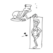 Pizzahead pulling up a pinup picture of himself.