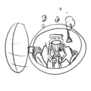 Pizzaface opening up, revealing Pizzahead.