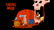 A Pencer inside of a giant skull in the Bloodsauce Dungeon’s titlecard.