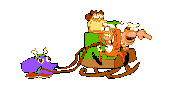 Gustavo in a sleigh with Peppino's other allies.
