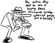 Mr. Stick complaining about people not buying his products