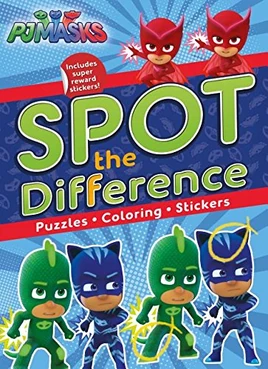 PJ Masks Spot the Difference- Puzzles, Coloring, Stickers Front Cover