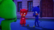 Catboy, Owlette, and Gekko covering their noses