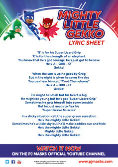 Mighty Little Gekko Song Pj Masks Wiki Fandom