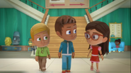 Connor, Greg and Amaya in the main hallway.